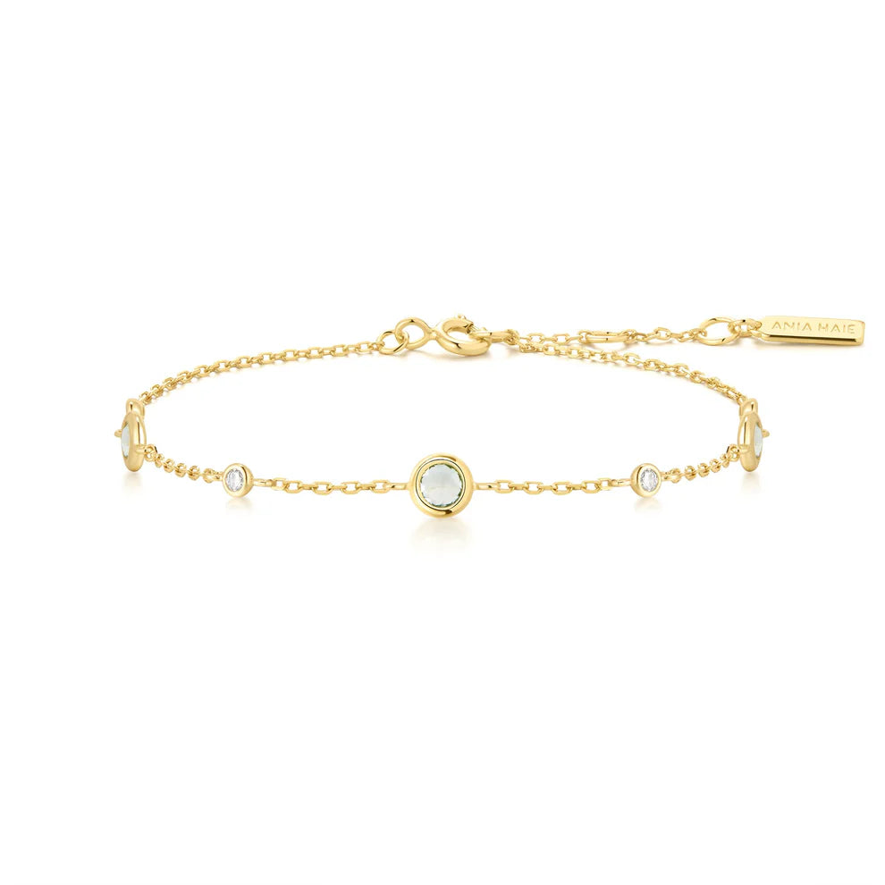 Ania Haie Mint Green Station Gold Bracelet