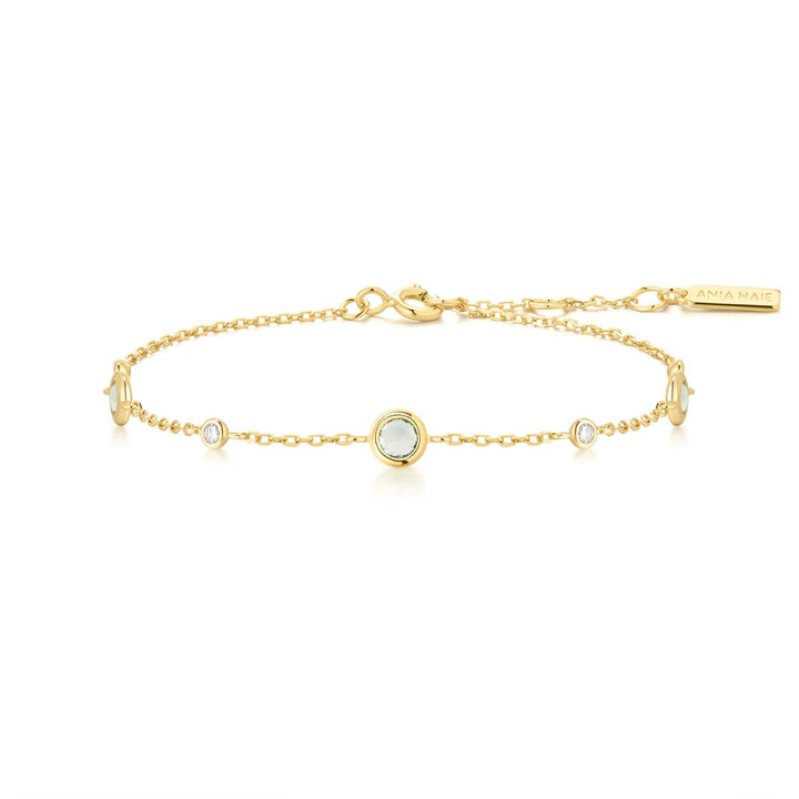 Ania Haie Mint Green Station Gold Bracelet