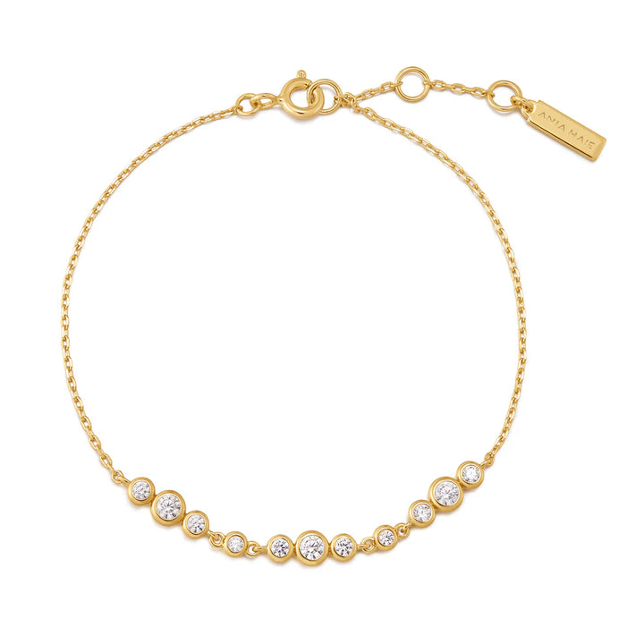 Ania Haie Graduated Bezel-Set Trios Gold Bracelet