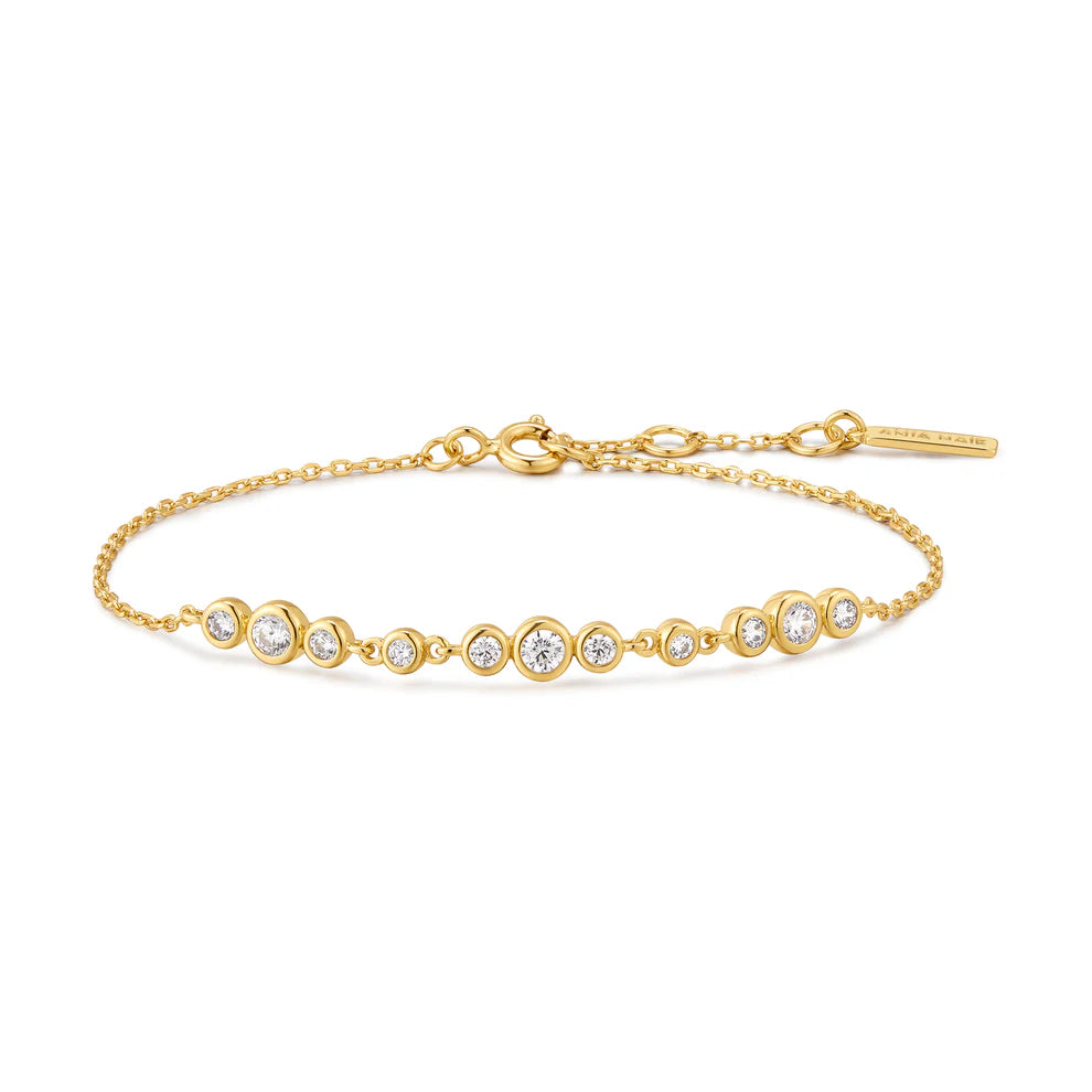 Ania Haie Graduated Bezel-Set Trios Gold Bracelet