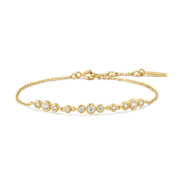 Ania Haie Graduated Bezel-Set Trios Gold Bracelet