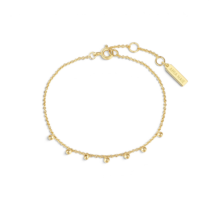 Niche Jewellery Ania Haie Dangling Bead Station Gold Bracelet