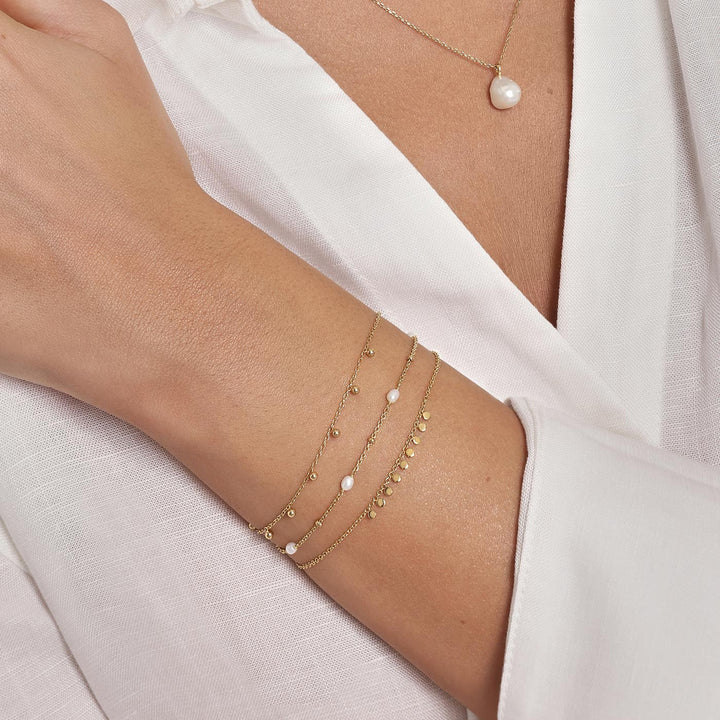 Niche Jewellery Ania Haie Dangling Bead Station Gold Bracelet detail