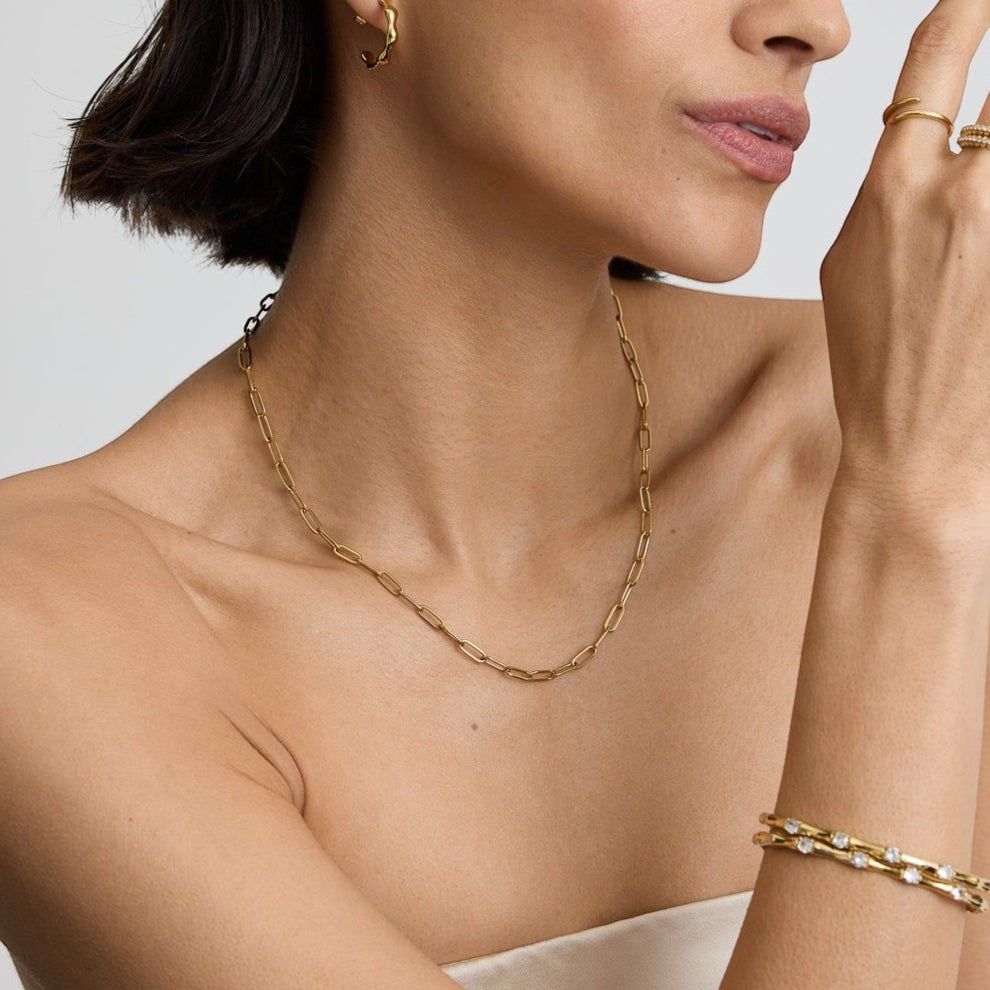 D.Louise Paperclip Gold Necklace