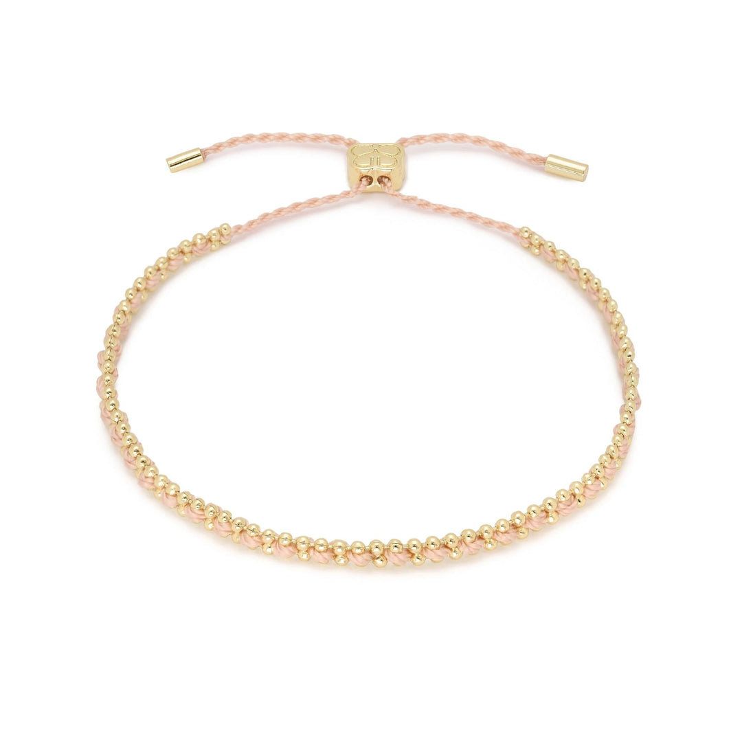 Boho Betty Braid Salmon and Gold Woven Slider Bracelet