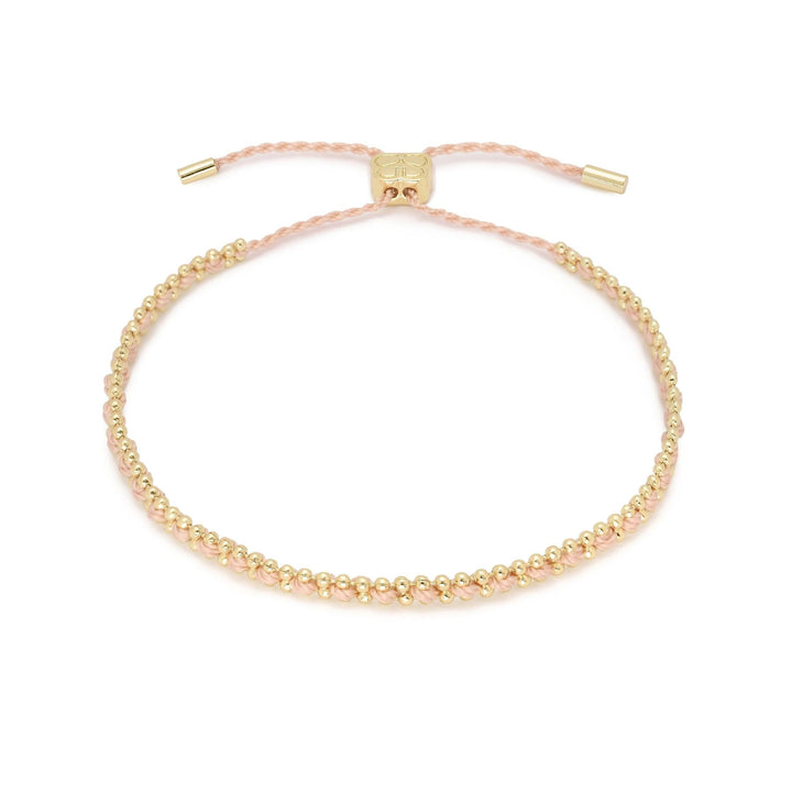 Boho Betty Braid Salmon and Gold Woven Slider Bracelet