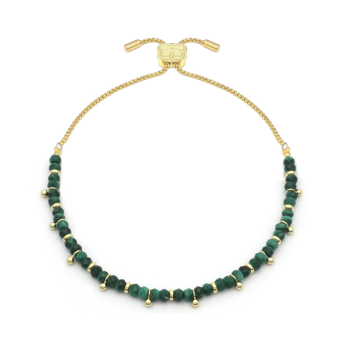 Boho Betty Harmony Malachite Gold Slider Bracelet