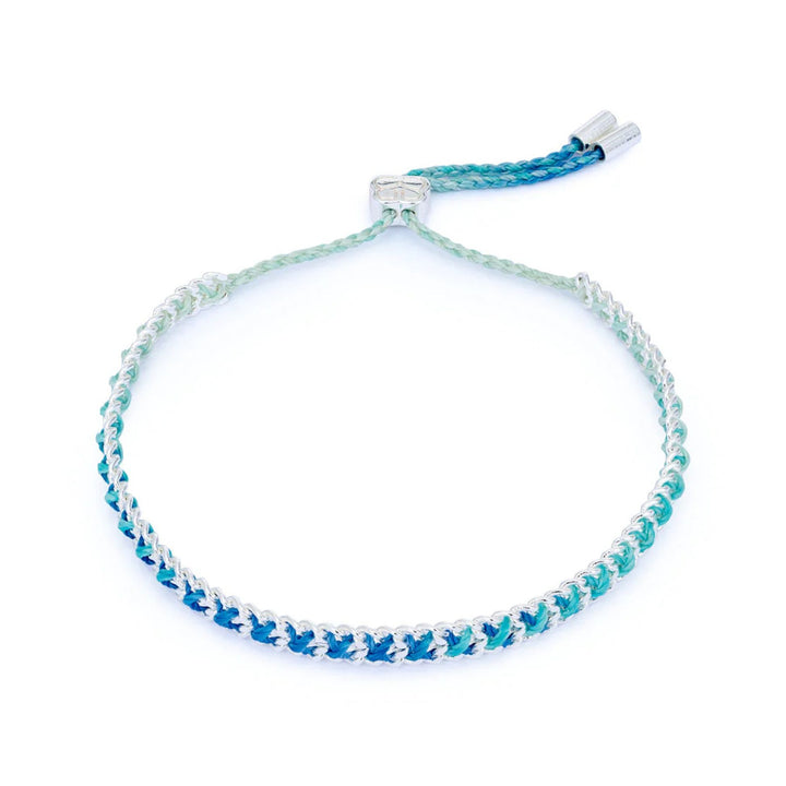 Boho Betty Lilia Blue Ombre Silver Woven Bracelet
