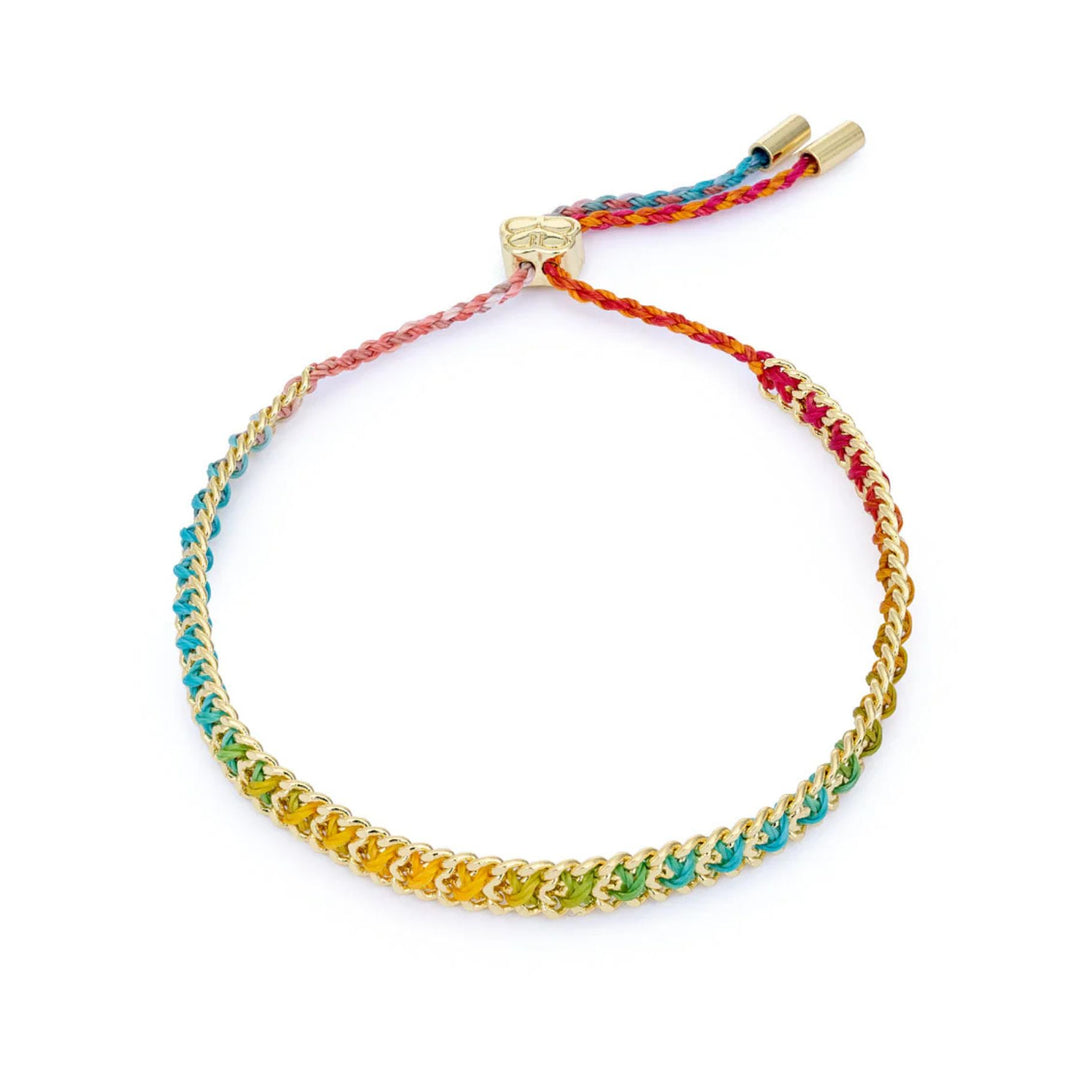 Boho Betty Lilia Rainbow Ombre Gold Woven Bracelet