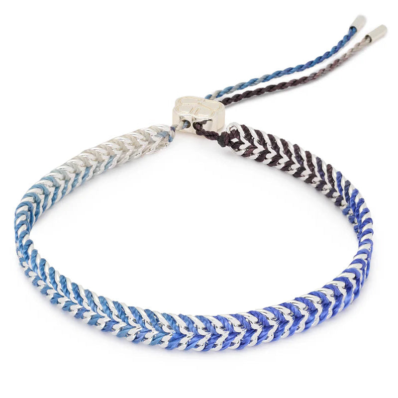 Boho Betty Iztac Denim Ombre Silver Slider Bracelet