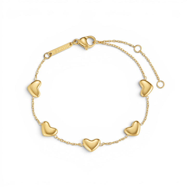 D.Louise Bubble Heart Multi Gold Bracelet