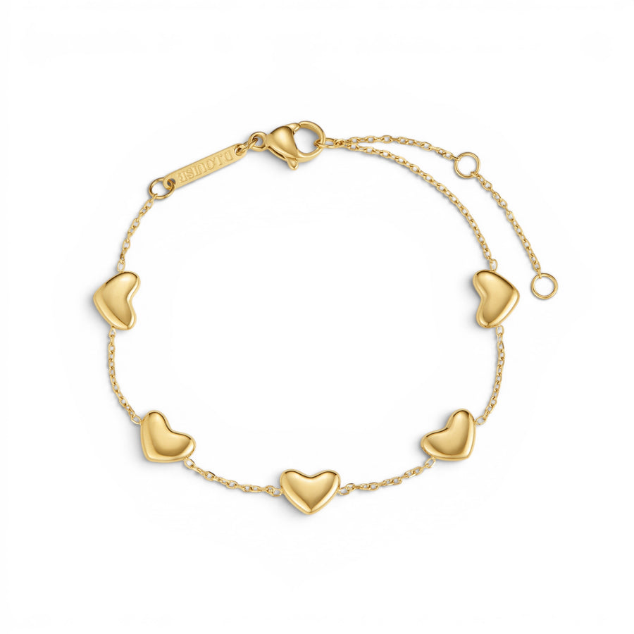 D.Louise Bubble Heart Multi Gold Bracelet