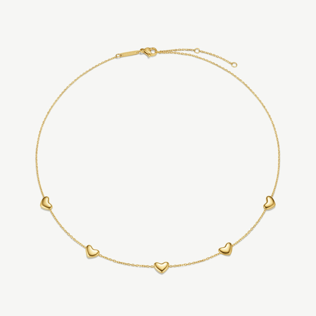 D.Louise Bubble Heart Multi Gold Necklace close up
