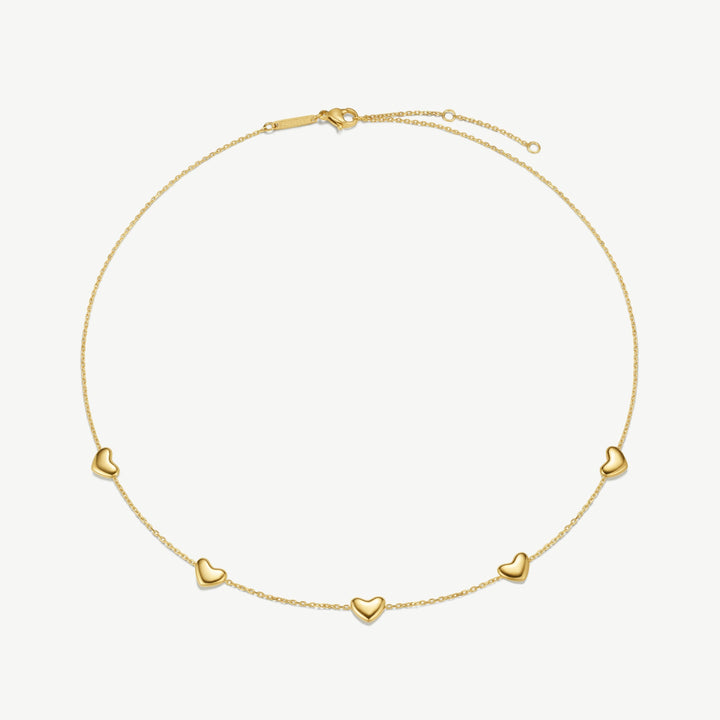 D.Louise Bubble Heart Multi Gold Necklace close up