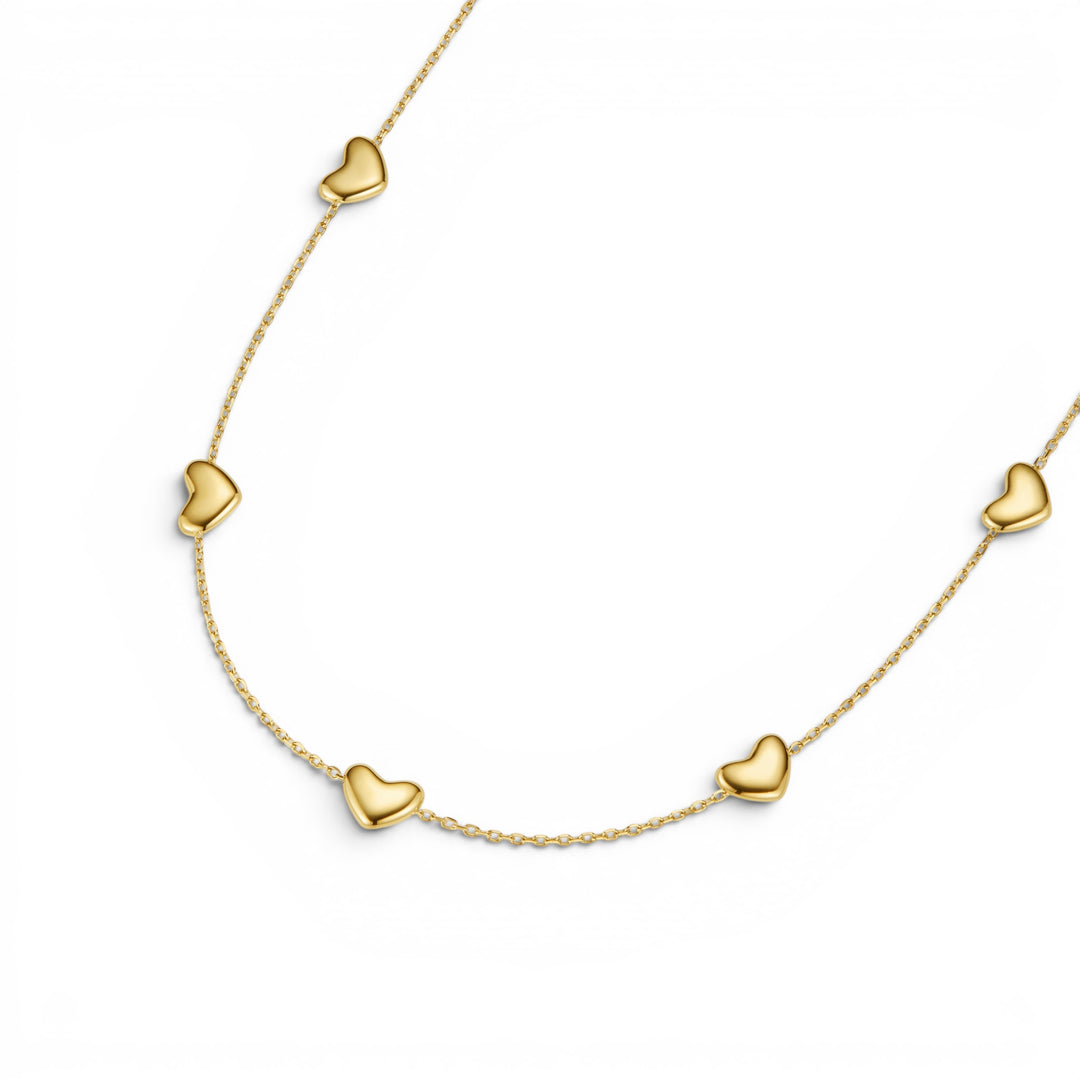 D.Louise Bubble Heart Multi Gold Necklace