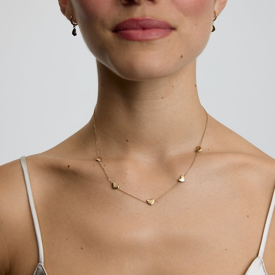 D.Louise Bubble Heart Multi Gold Necklace product view