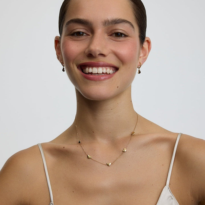 D.Louise Bubble Heart Multi Gold Necklace detail view