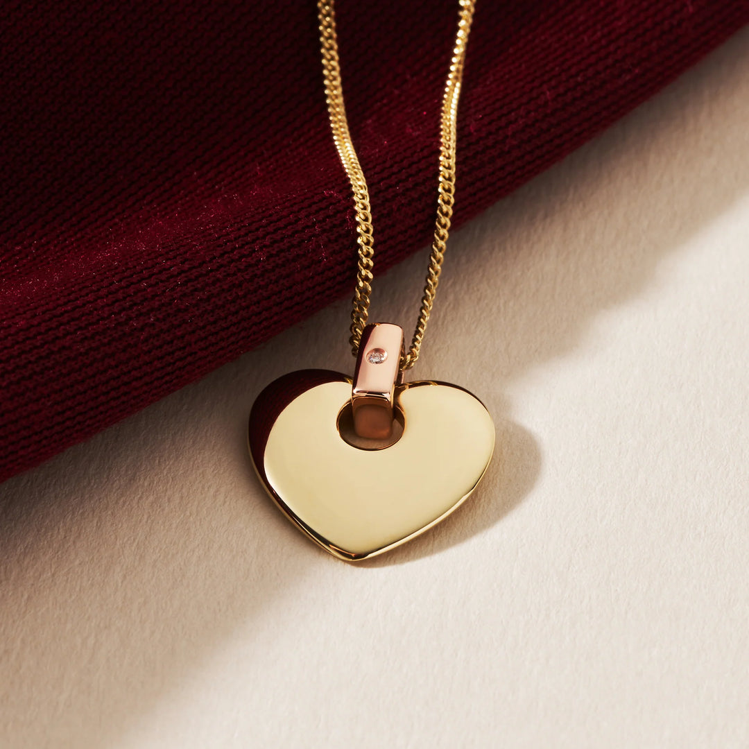 Clogau Cariad 9ct Solid Gold Pendant with Diamond