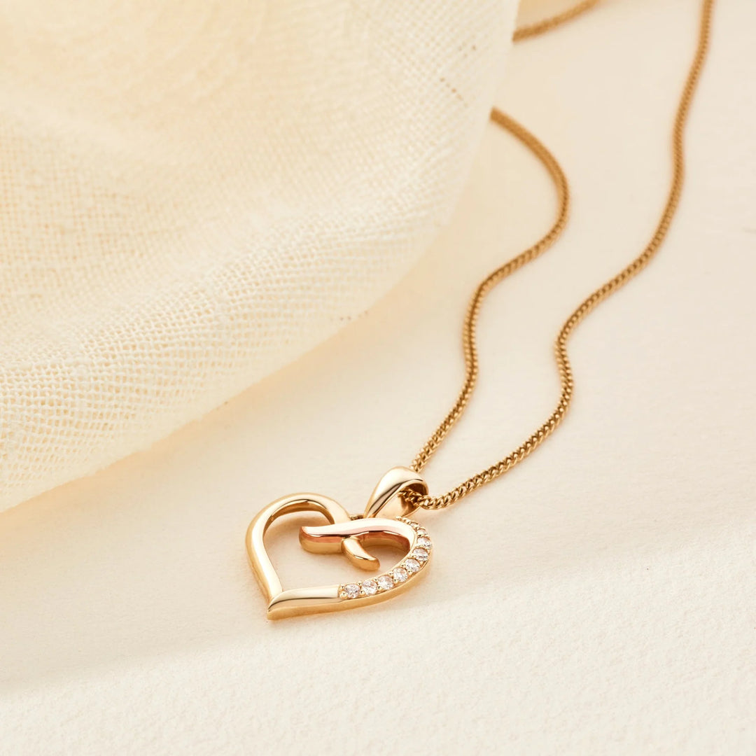 Clogau Forever Yours 9ct Solid Gold Kiss Pendant with Diamonds