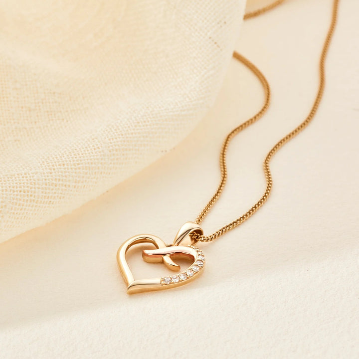 Clogau Forever Yours 9ct Solid Gold Kiss Pendant with Diamonds