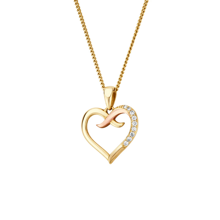Clogau Forever Yours 9ct Solid Gold Kiss Pendant with Diamonds