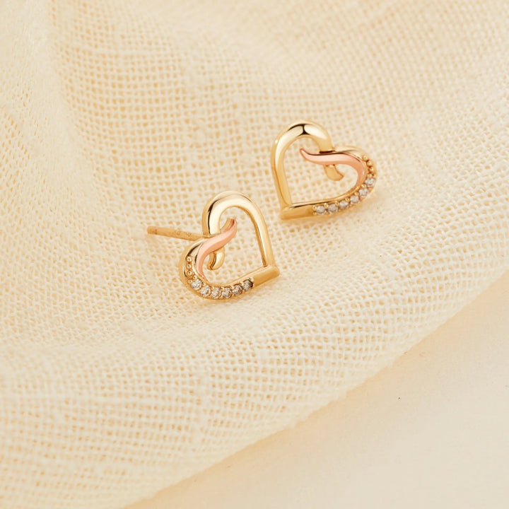 Clogau Forever Yours 9ct Solid Gold Kiss Stud Earrings with Diamonds
