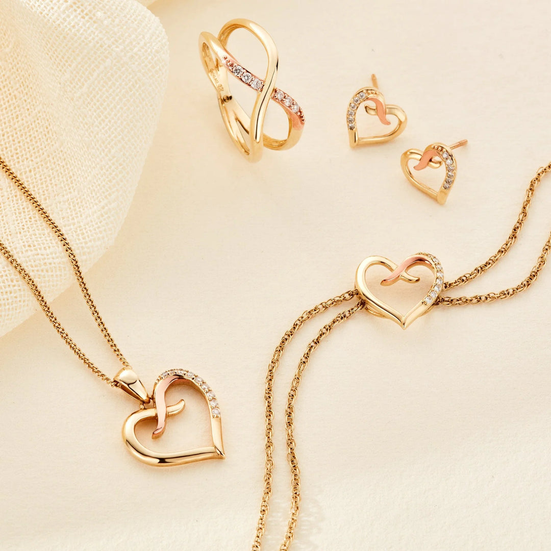 Clogau Forever Yours 9ct Solid Gold Kiss Pendant with Diamonds