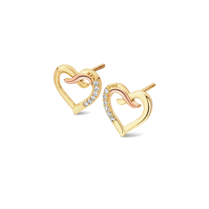 Clogau Forever Yours 9ct Solid Gold Kiss Stud Earrings with Diamonds
