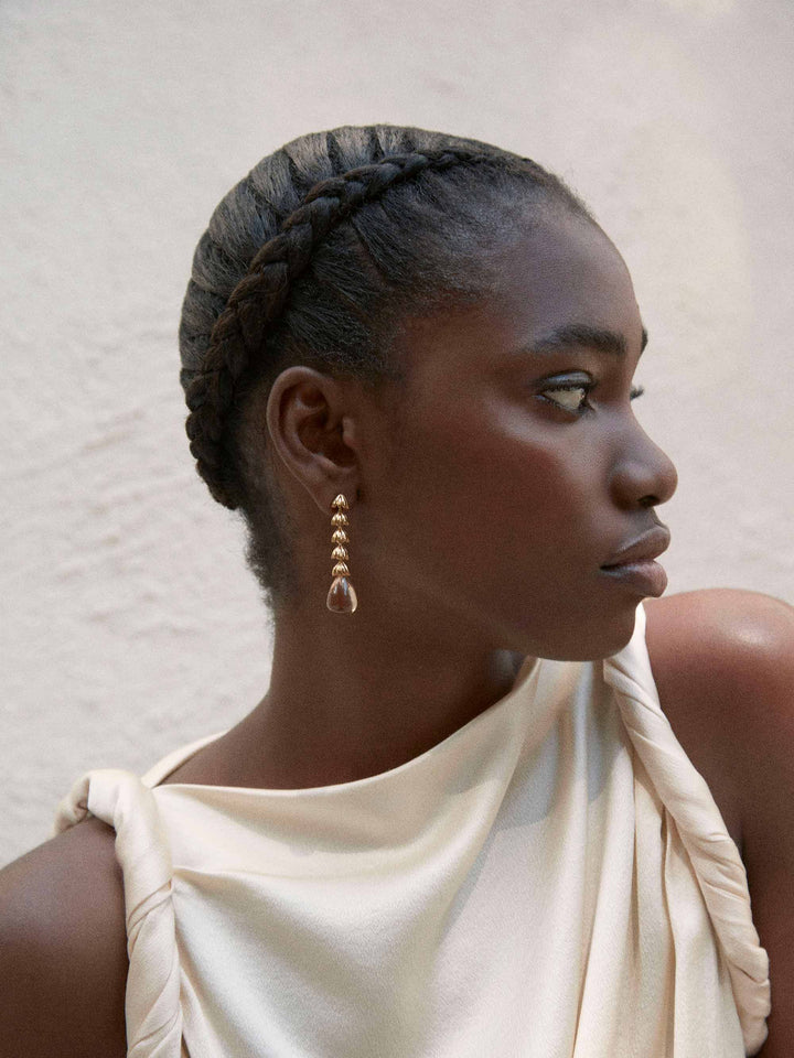 Niche Jewellery Shyla Chandelier Gold Earrings - Pearl detail