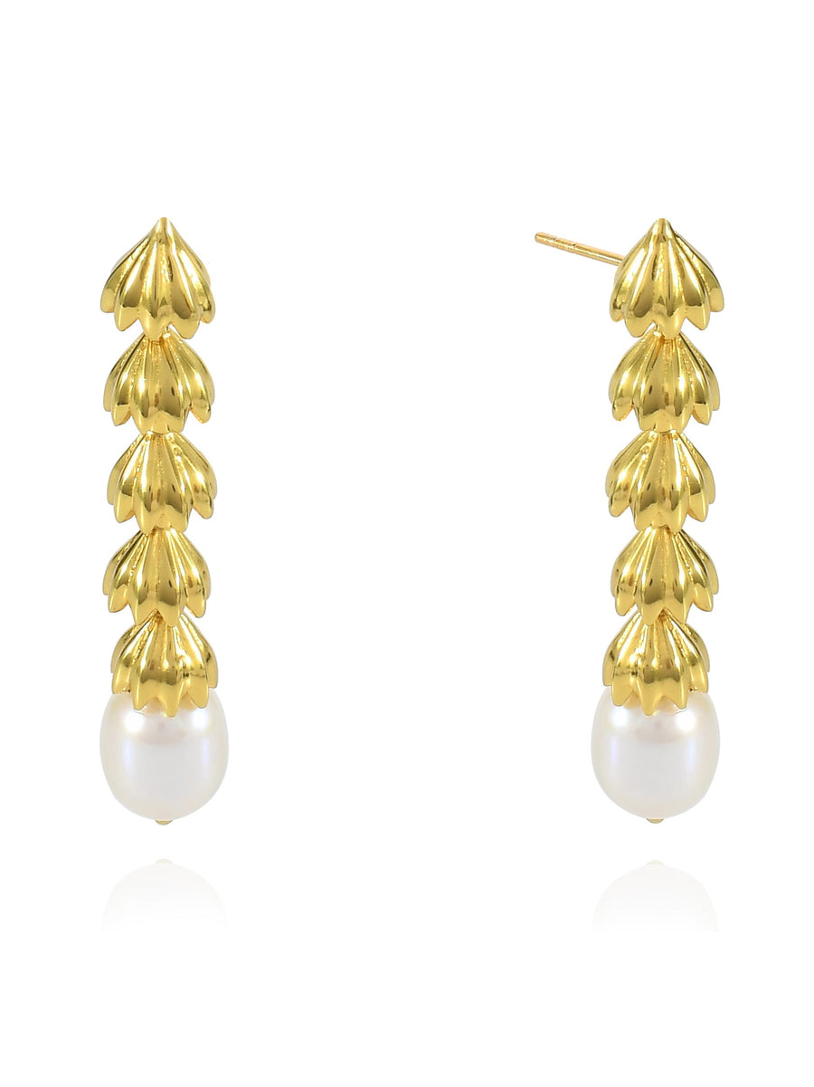 Niche Jewellery Shyla Chandelier Gold Earrings - Pearl