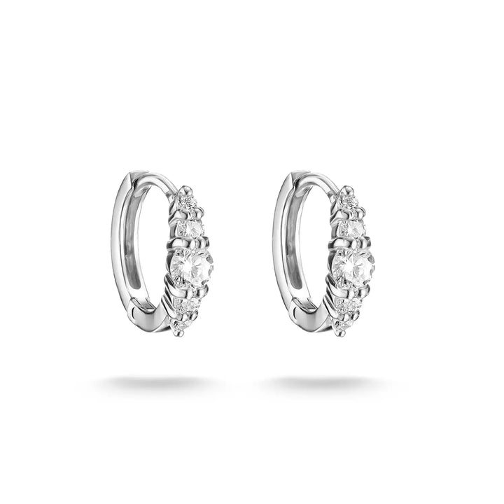 Niche Jewellery Thomas Sabo Hoop Earrings Silver with White Zirconia
