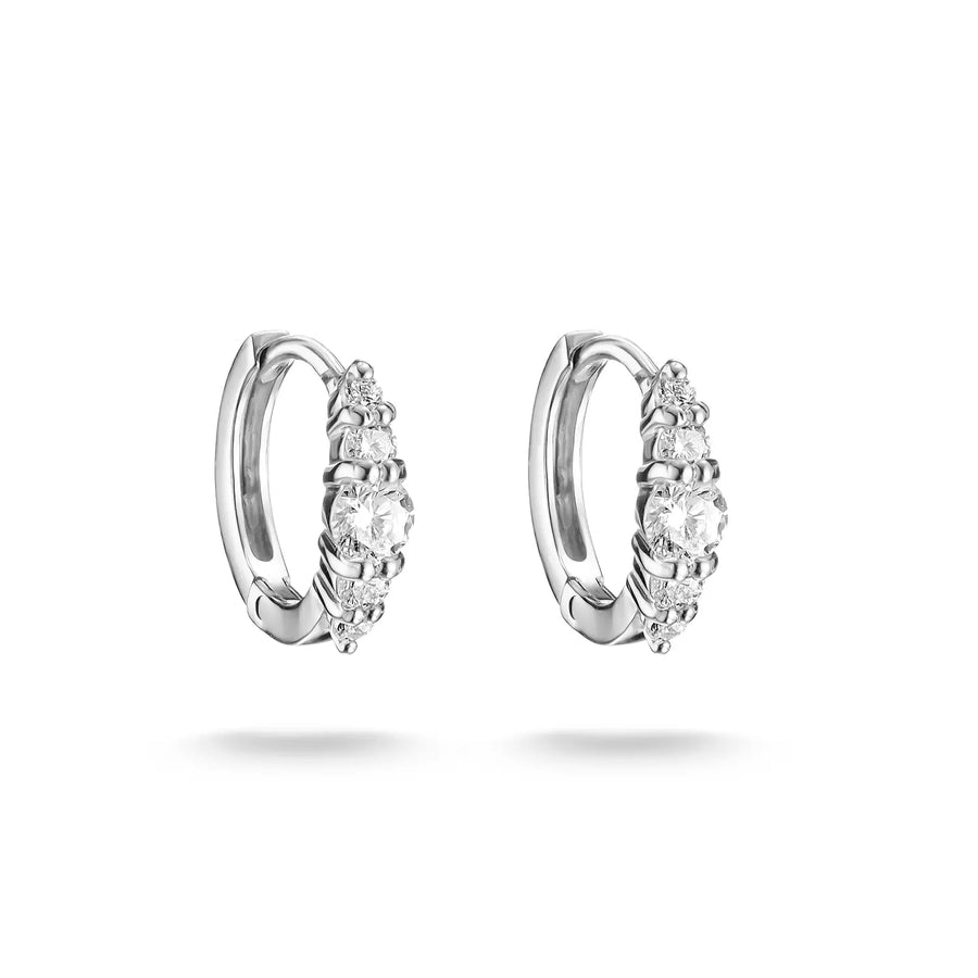 Niche Jewellery Thomas Sabo Hoop Earrings Silver with White Zirconia