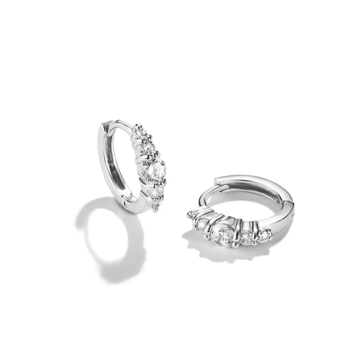 Niche Jewellery Thomas Sabo Hoop Earrings Silver with White Zirconia detail