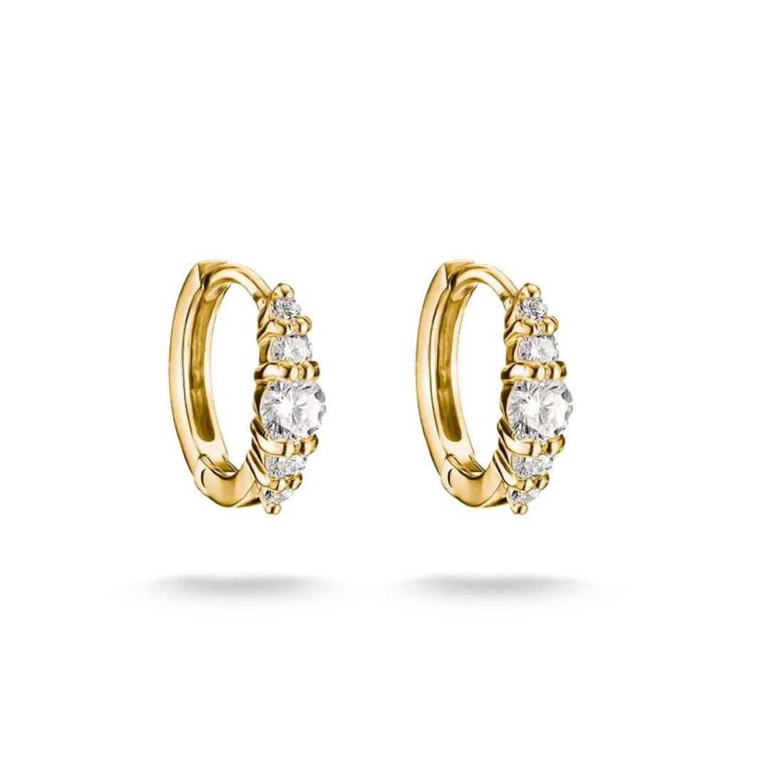Thomas Sabo Gold Hoop Earrings with White Zirconia