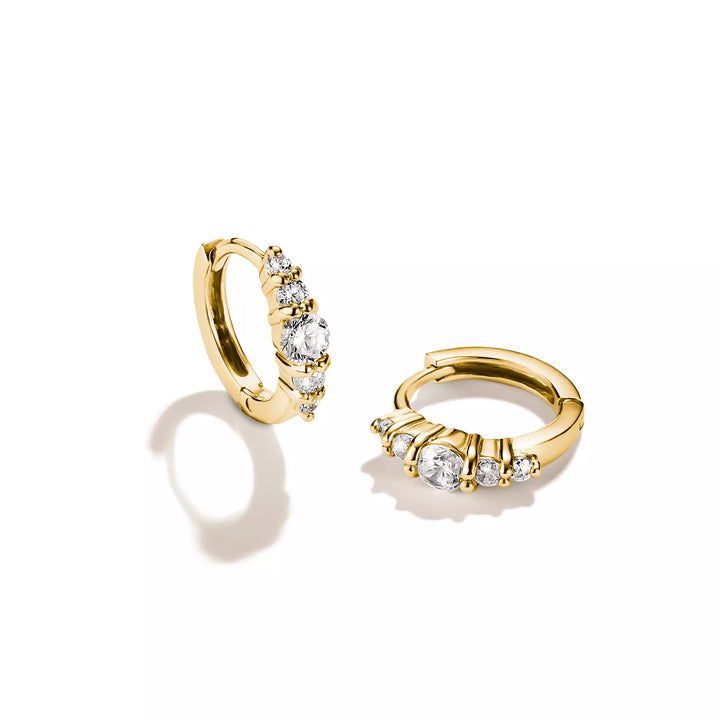 Niche Jewellery Thomas Sabo Hoop Earrings Gold with White Zirconia detail