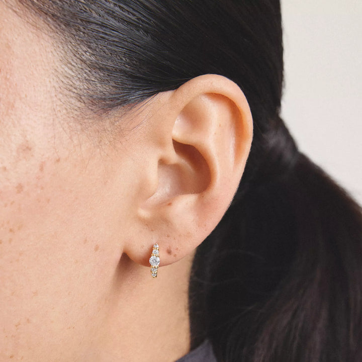 Niche Jewellery Thomas Sabo Hoop Earrings Gold with White Zirconia detail