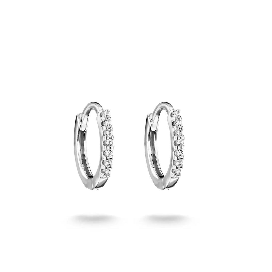 Niche Jewellery Thomas Sabo Huggie Hoop Earrings Silver with White Zirconia