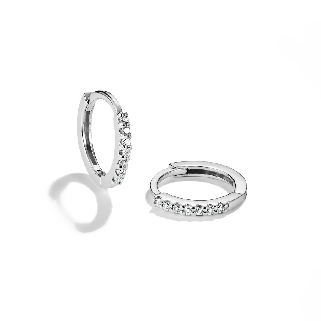 Niche Jewellery Thomas Sabo Huggie Hoop Earrings Silver with White Zirconia detail