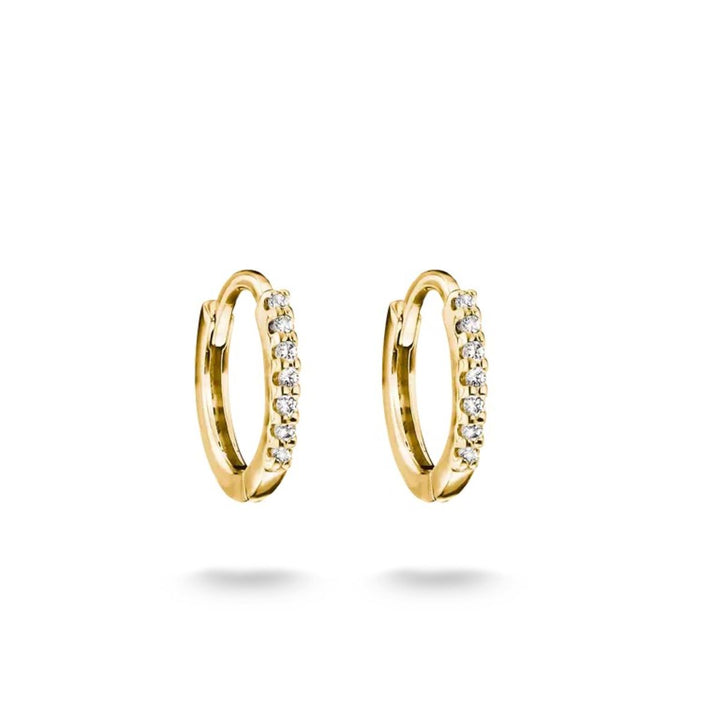 Thomas Sabo Gold Huggie Hoop Earrings with White Zirconia
