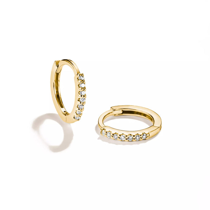 Niche Jewellery Thomas Sabo Huggie Hoop Earrings Gold with White Zirconia detail