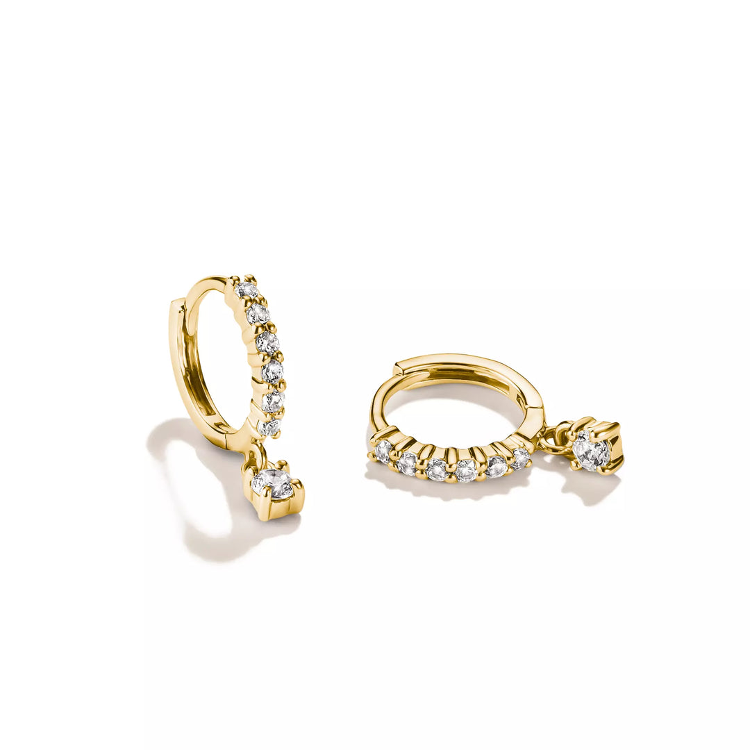 Niche Jewellery Thomas Sabo Hoop Earrings Gold with White Brilliant Cut Zirconia detail