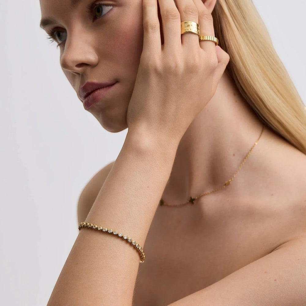 D.Louise Gold Bezel Tennis Bracelet
