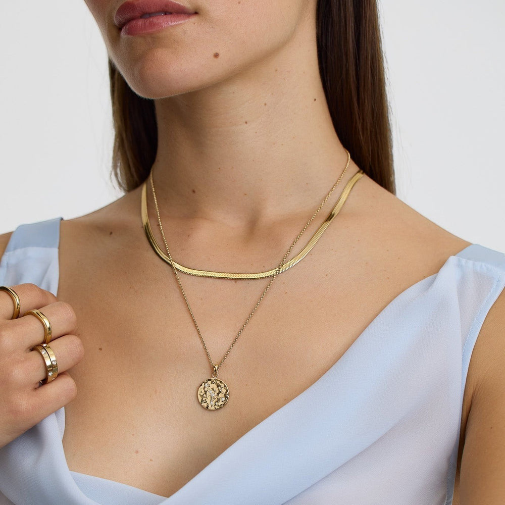 D.Louise Zodiac Talisman Gold Necklace - Cancer