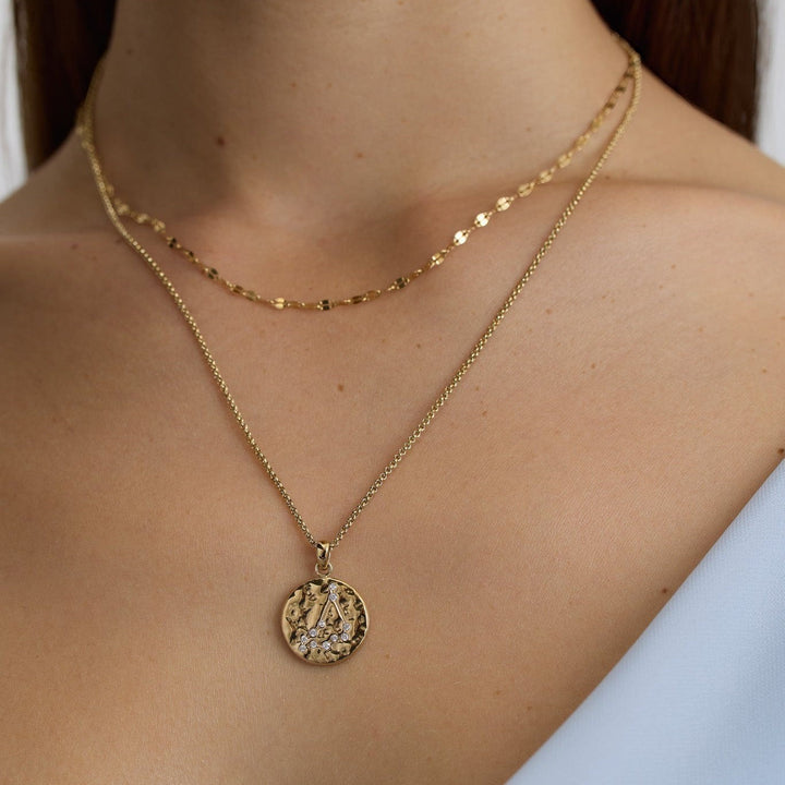 D.Louise Zodiac Talisman Gold Necklace - Capricorn constellation detail