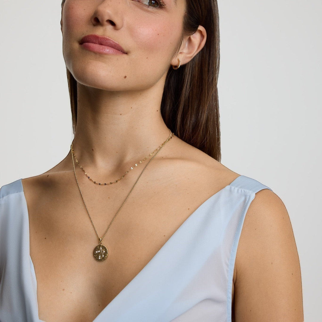 D.Louise Zodiac Talisman Gold Necklace - Libra