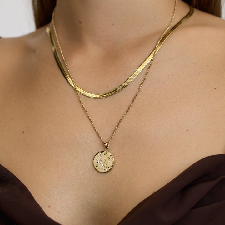 D.Louise Zodiac Talisman Gold Necklace - Taurus constellation detail