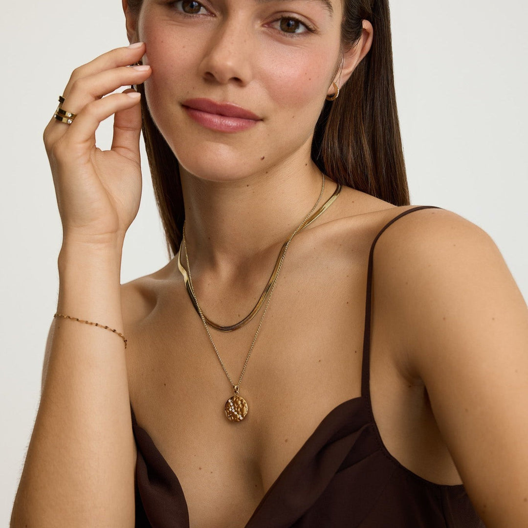 D.Louise Zodiac Talisman Gold Necklace - Taurus