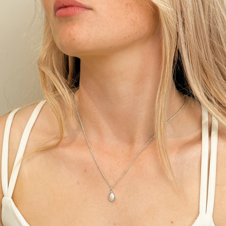 Niche Jewellery Ivory & Co Corsica Rhodium Pearl Pendant