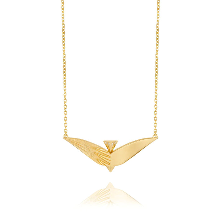 Rachel Jackson Dreamer Celestial Bird necklace Gold