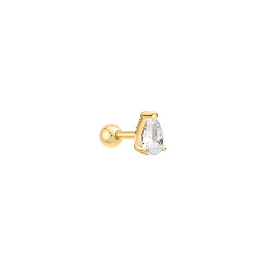 Niche Jewellery Ania Haie Pear Barbell Single Gold Earring